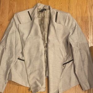 Jones New York Beige Blazer with gold Trim